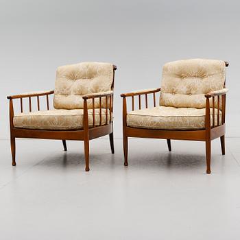 FÅTÖLJER, 1 par, "Skrindan", Kerstin Hörlin-Holmqvist, 1900-talets andra hälft.