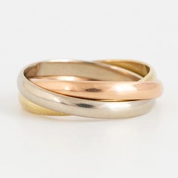 Cartier Trinity ring, 18K gold in three colours.