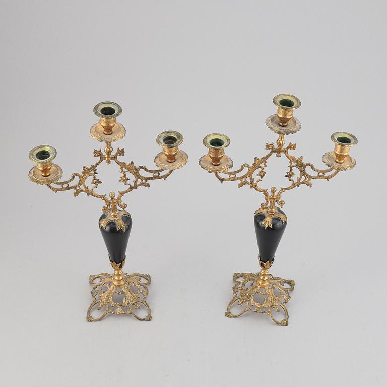 A pair of Oscarian candelabra, late 19th Century.