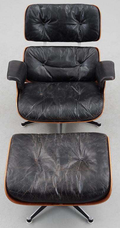 A Charles & Ray Eames Lounge Chair and ottoman, Herman Miller,