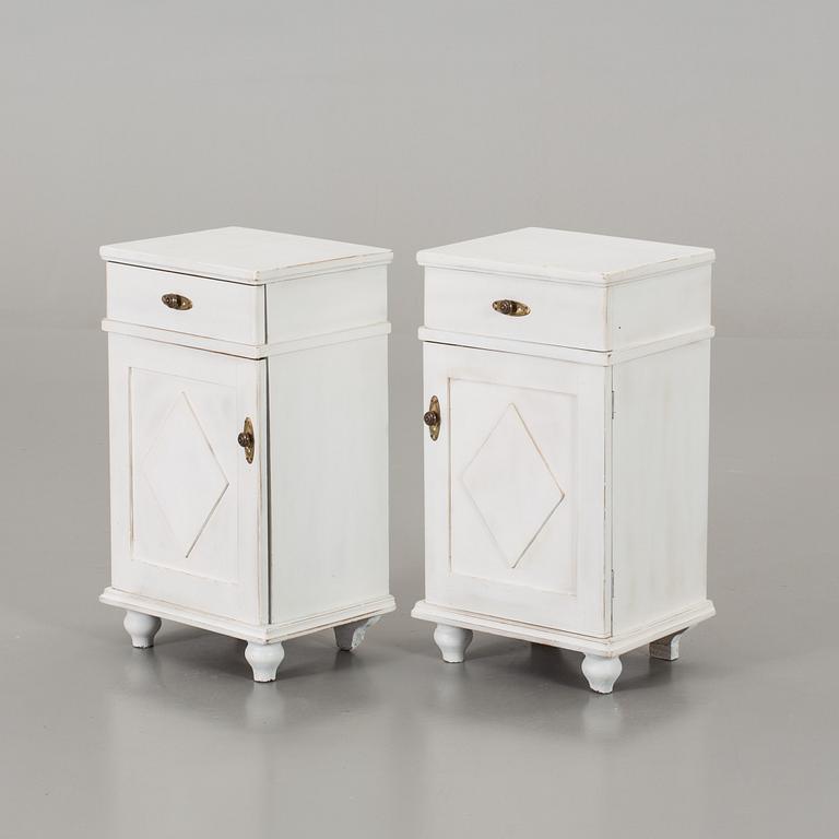 TWO BEDSIDE TABLES.