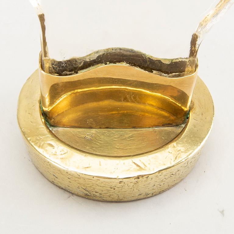 Estrid Ericson, attributed to, a brass and glass sculpture for exposing rings at Svenskt Tenn, 1950-1960s.