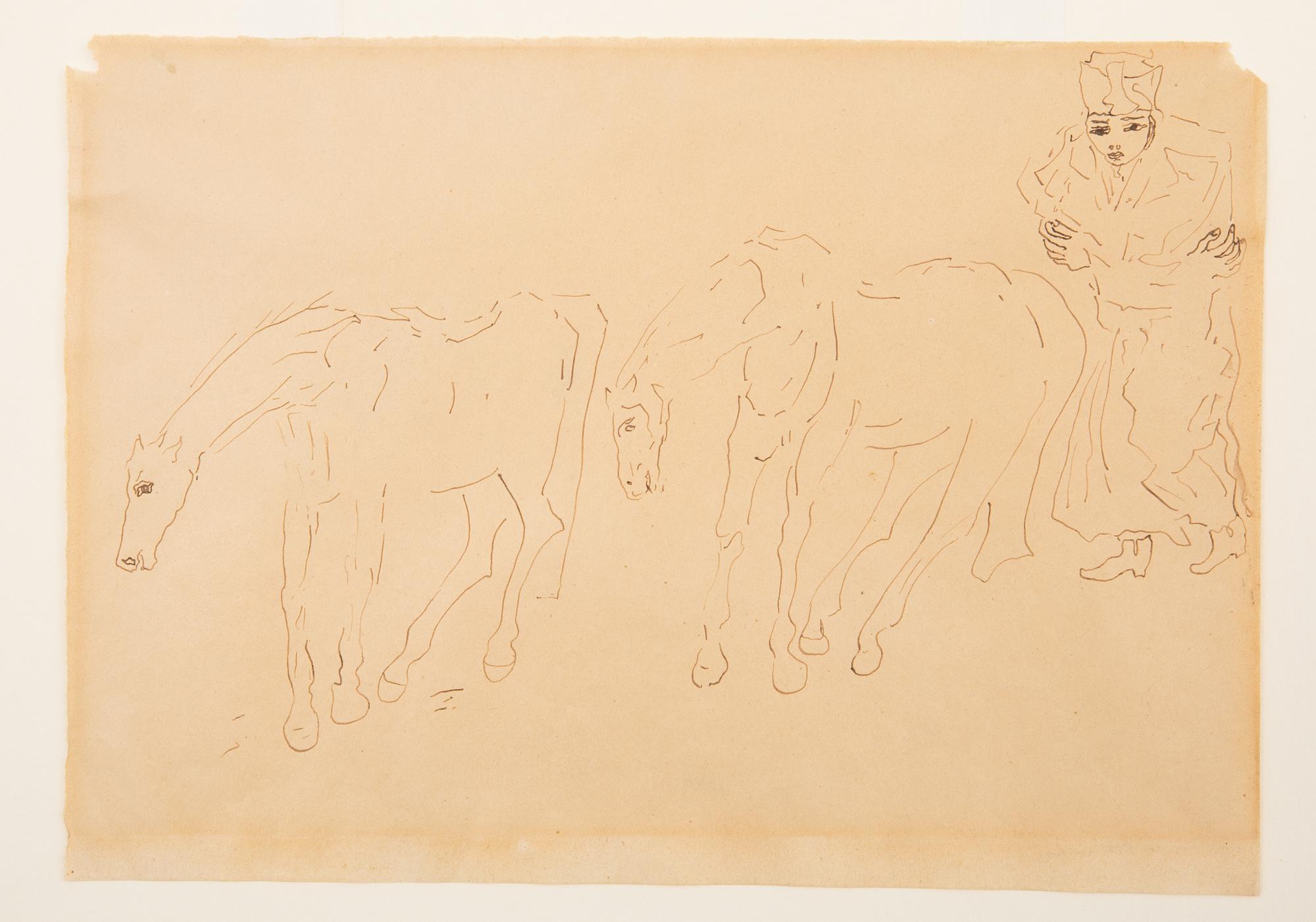 Carl Fredrik Hill, Horses with the military.