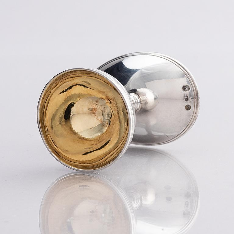 A parcel-gilt silver egg-cup. Denmark, probably mid-19th century.