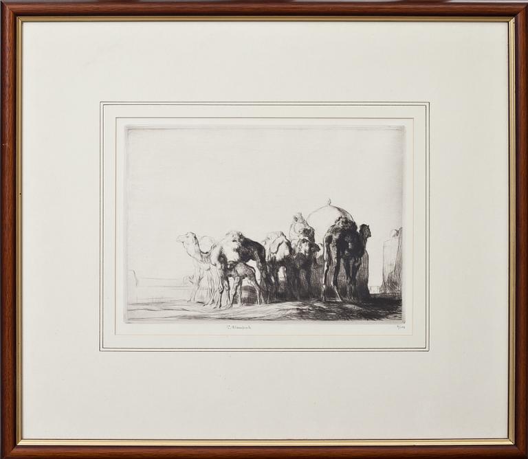 EDMUND BLAMPIED, torrnålsgravyr, signerad och numrerad 6/100.