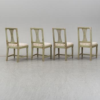 Four late 18th century Gustavian chairs.