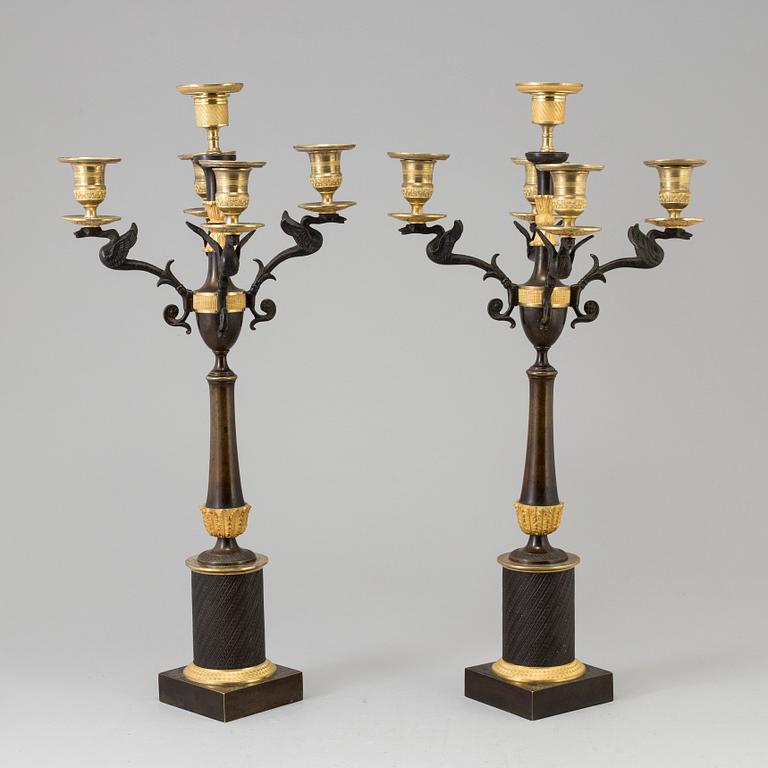A PAIR OF CANDELABRA, empire-style, ca 1900.