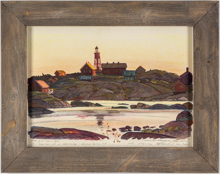 ROLAND SVENSSON, colour lithograph. Signed and numbered 1:sta p.t - 22.11.1974,