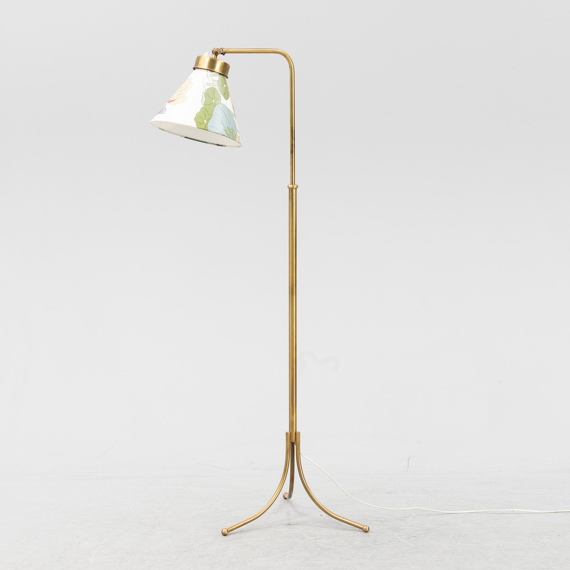 Josef Frank, a model 1842 brass floor lamp, Firma Svenskt Tenn, Sweden.