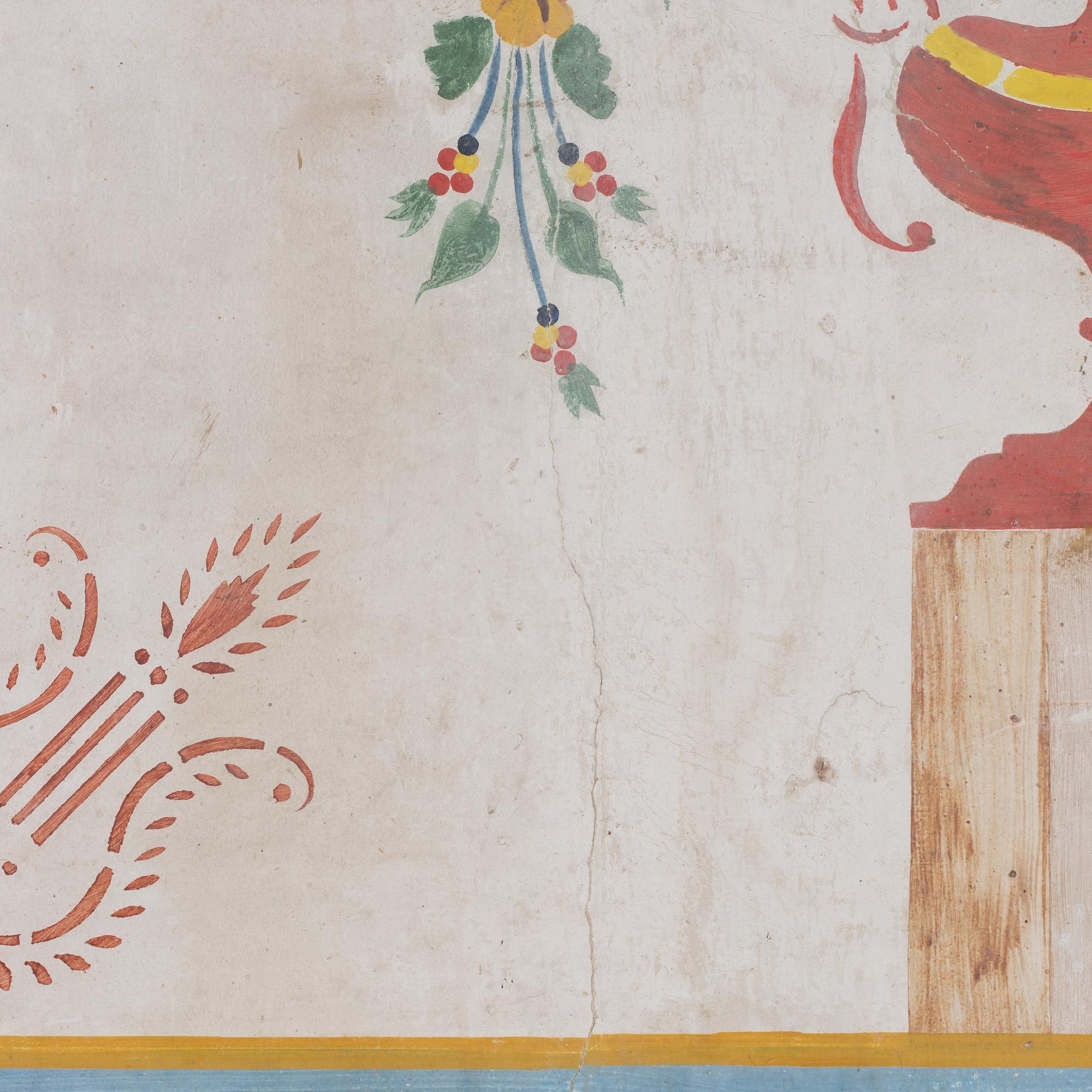 a traditional swedish wall painting, 19th century.