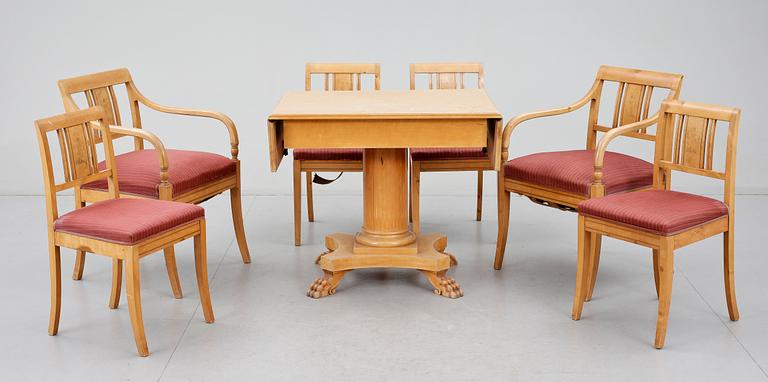 SALONGSGRUPP, 7 delar, Karl Johanstil, 1800/1900-tal.