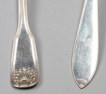 SÅSSLEVAR, 2 st, silver, bla Möllenborg, Stockholm 1800-talets senare del.