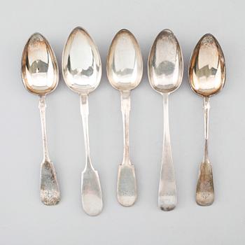 SKEDAR, 5 st, silver, Ryssland, 1800-/1900-tal. Vikt ca 296 gram.