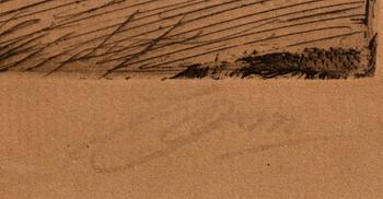 Anders Zorn, a signed etching from 1914.