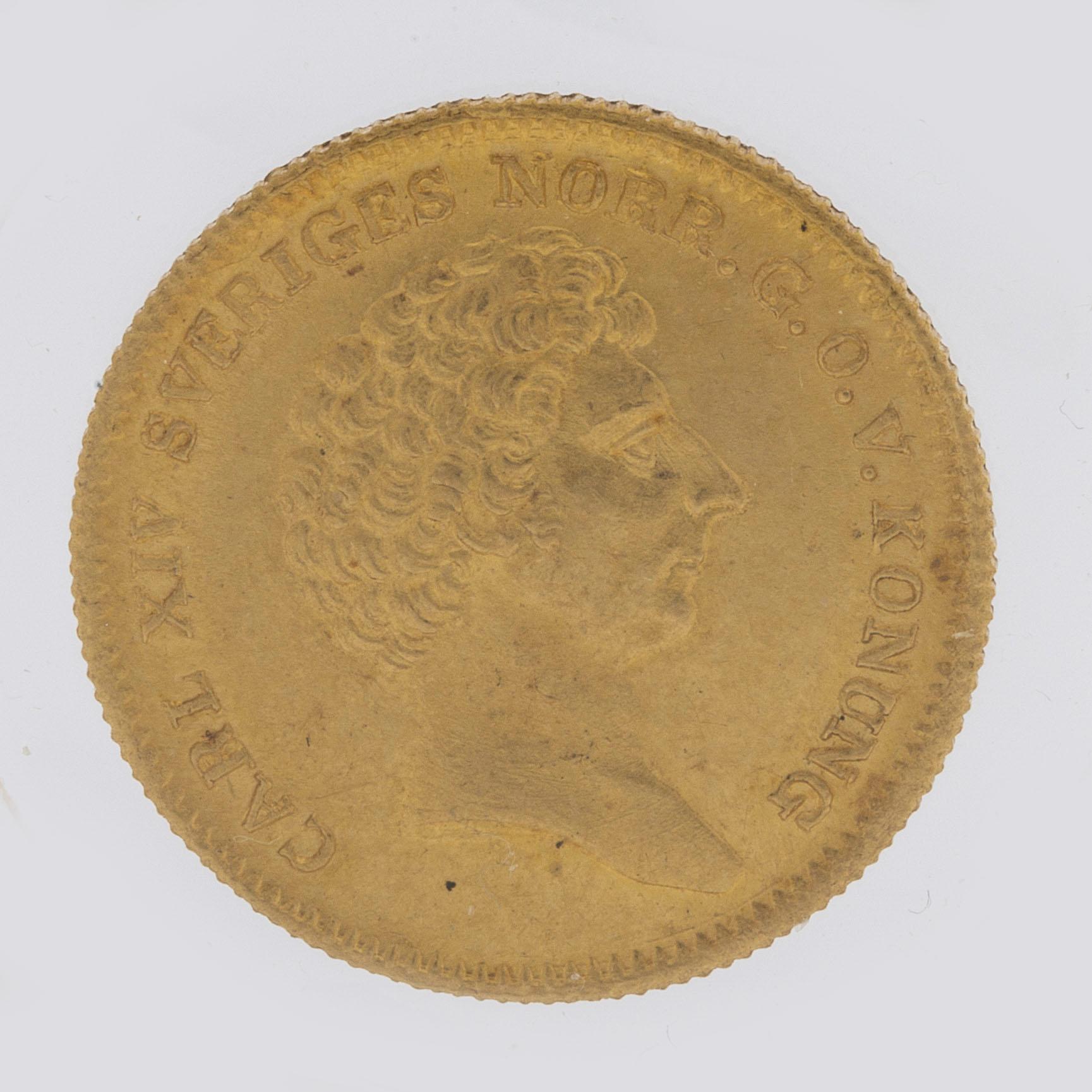 GULDMYNT, 1 dukat, Karl XIV Johan av Sverige, 1835.