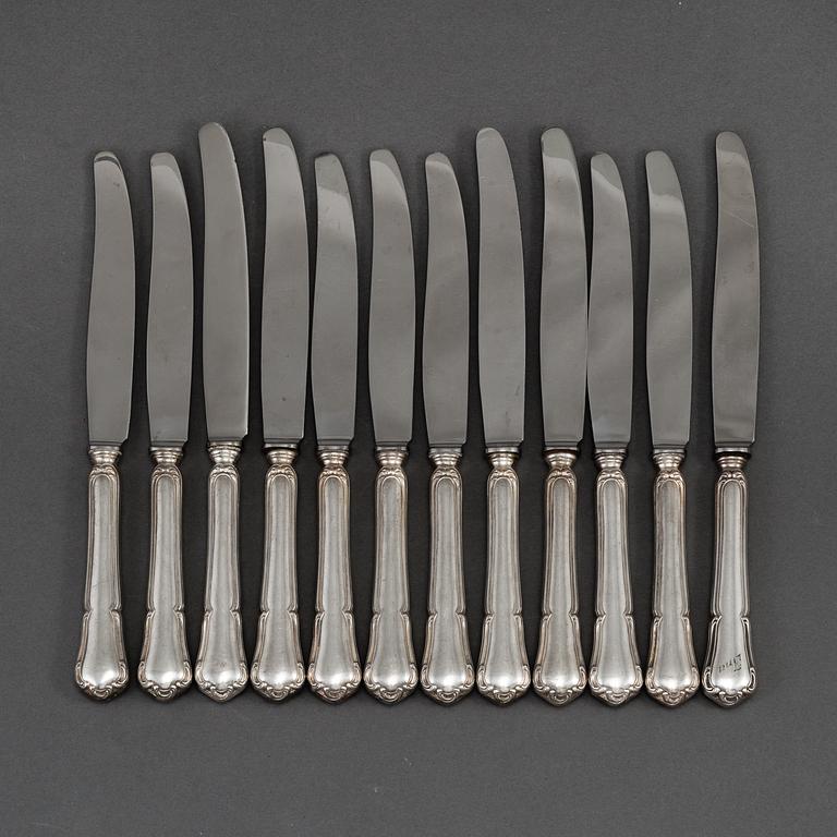 K. ANDERSSON, 12 silver knives, model 'Barock,' Stockholm.