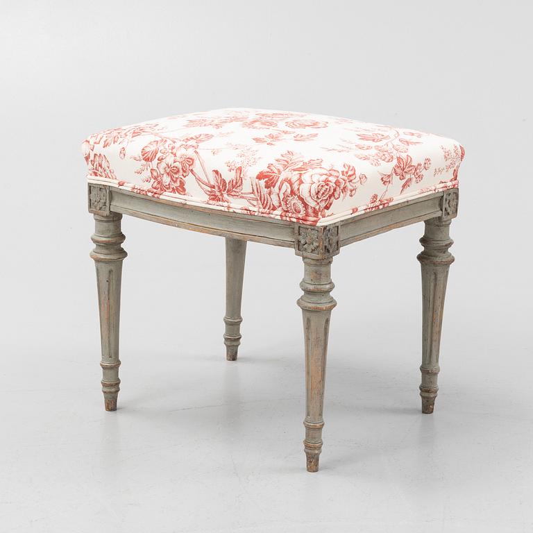 A Gustavian stool, late 18th Century.