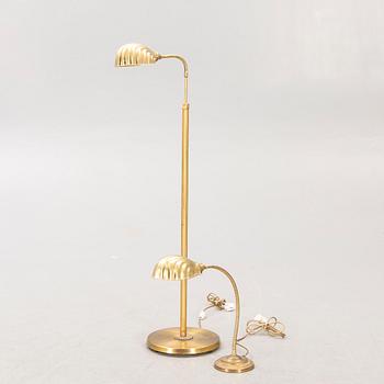 Golvlampa samt bordslampa 1900-talets mitt andra hälft.