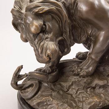 Antoine Louis Barye, after signed bronze sculpture.