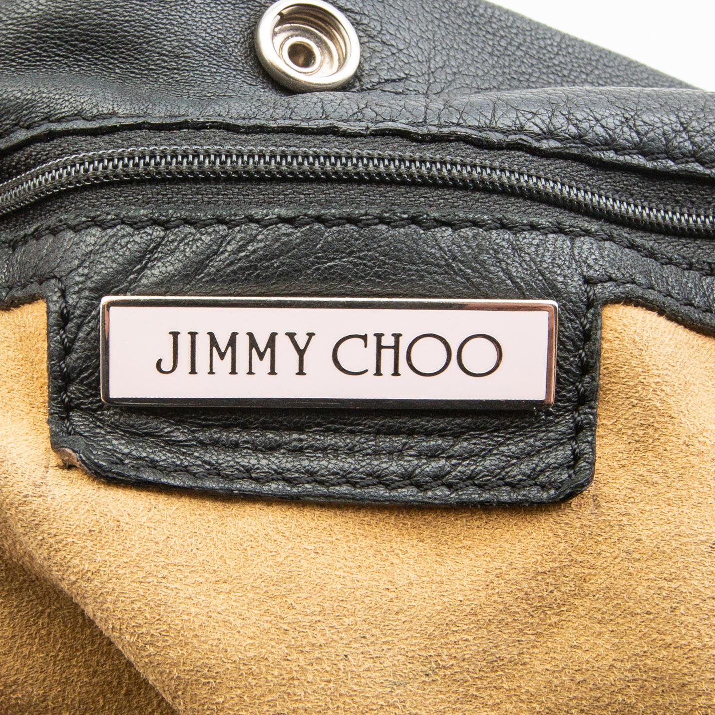 A Jimmy Choo leather handbag.