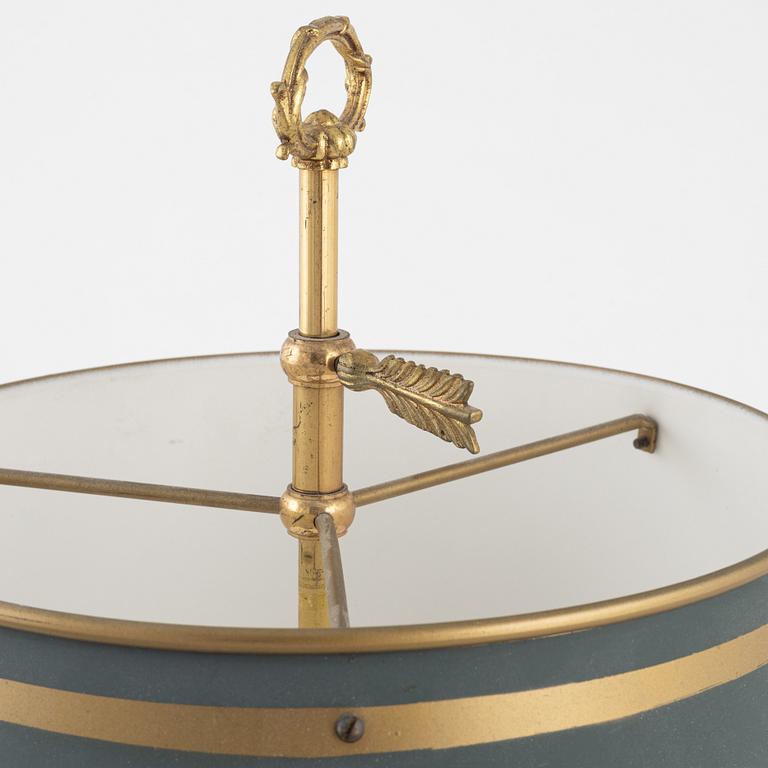 An Empire style bouillotte table lamp, Armaturhantverk, Tibro, second half of the 20th Century.