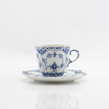 Service, 46 pieces, porcelain, Blue Fluted "Full Lace" and "Half Lace", Royal Copenhagen, Denmark.