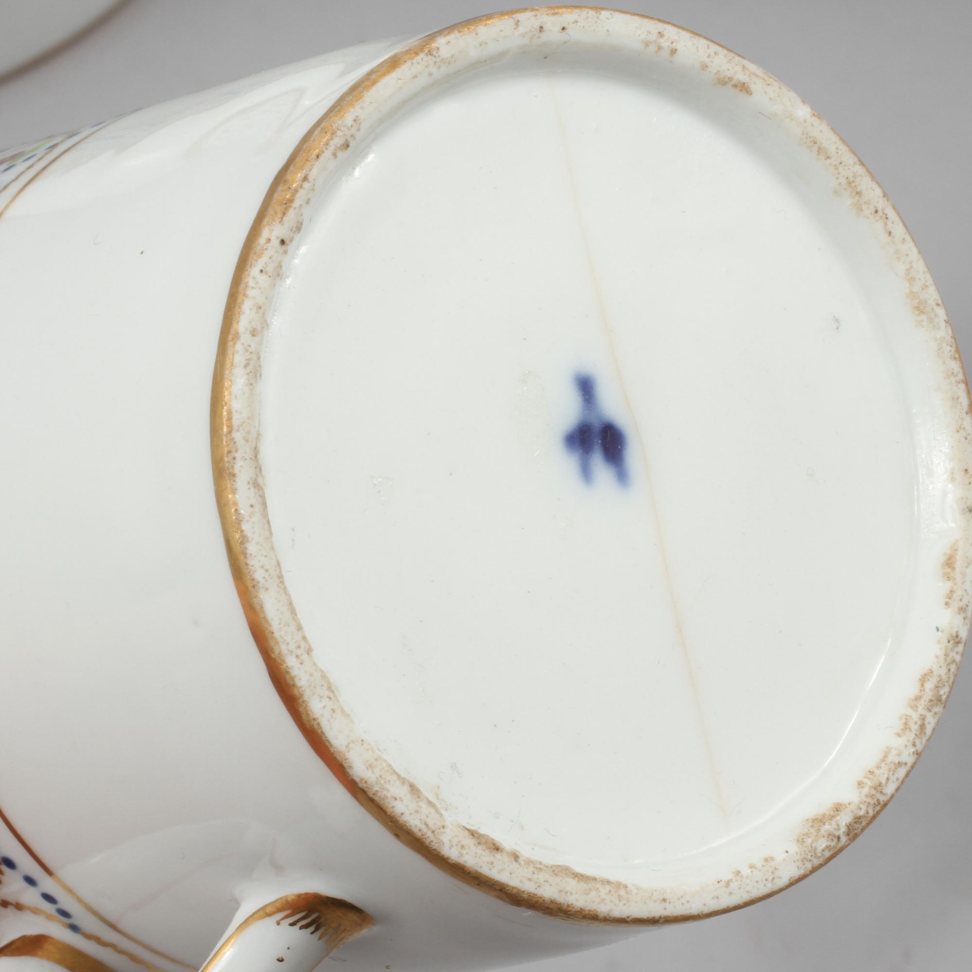 SERVISDELAR, 5 st, porslin, troligen La Courtille, Paris, empire, 1800-talets första hälft.