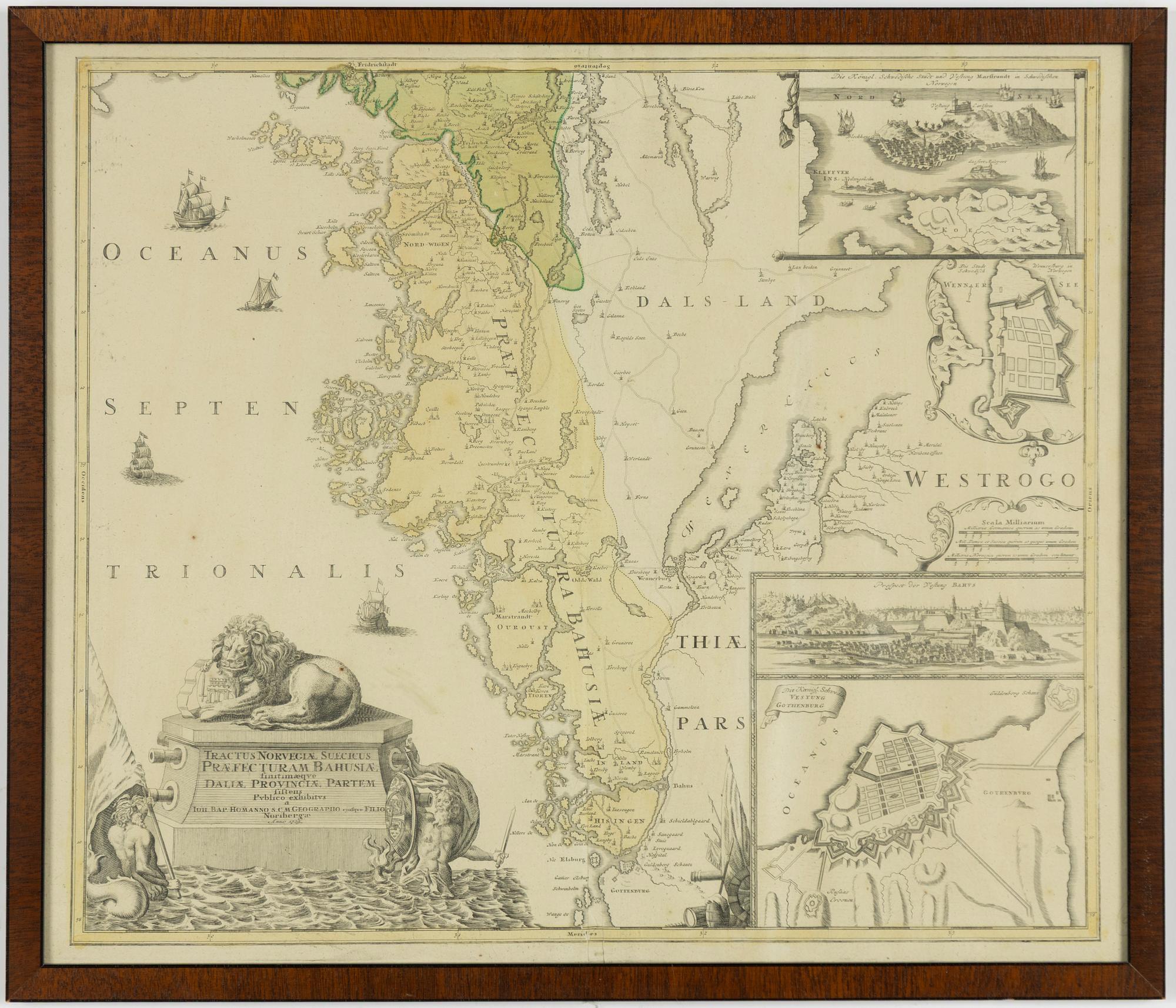 Johann Baptist Homann,  "Tractus Norvegiae, Suecicus...".