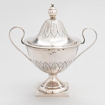 A lidded silver sugar bowl, Moscow, Russia 1807. Cyrillic maker's mark FS, Fyodor Serebrianikov.