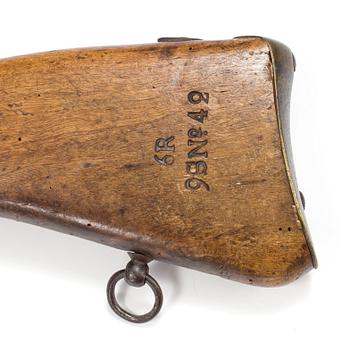 A percussion pistol with loose barrel Sweden m/1850.