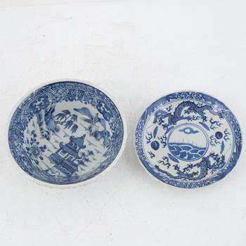 Parti porslin, 6 delar, Qingdynastin, Kina, 1700-1800-tal.