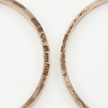 Lars Arby, five arm rings, sterling silver, Gothenburg 1963, 1967 and 1969.