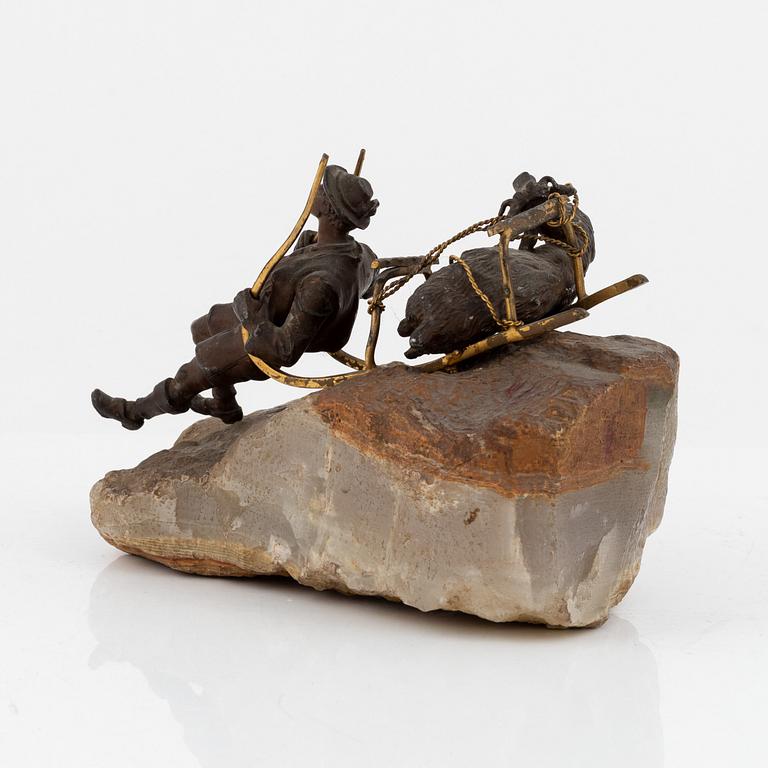 Dekorativ skulptur, patinerad metall, 1800-tal.