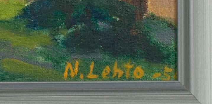 NIKOLAI LEHTO, olja på duk, uppfodrad på pannå, sign. o dat, 1955.