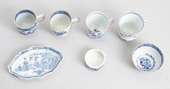 PORSLINSFÖREMÅL, 7 delar, Kina, 1700-/1800-tal.