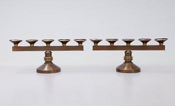 KANDELABRAR, 1 par, art déco, 1900-talets första hälft.