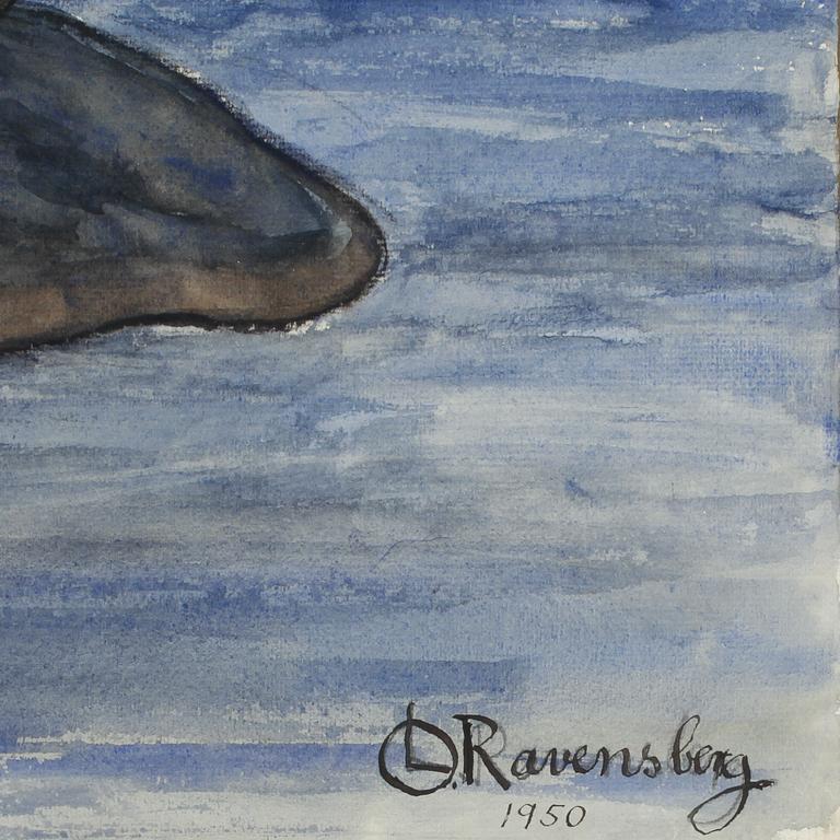 LUDVIG ORNING RAVENSBERG, akvarell på papper. Sign och dat 1950.
