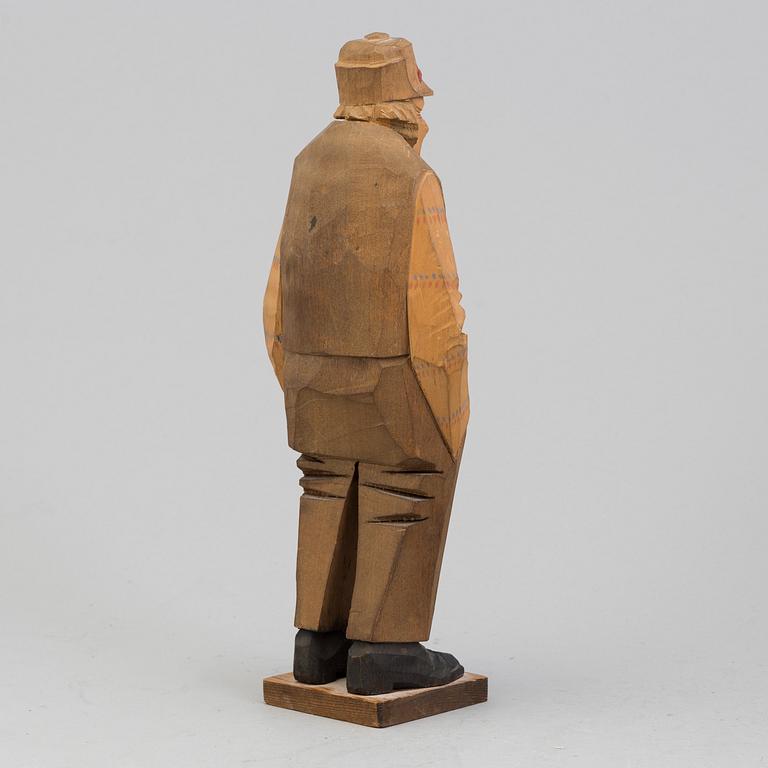 CARL JOHAN TRYGG, carved wood figure, signed and dated Norrköping 1920.