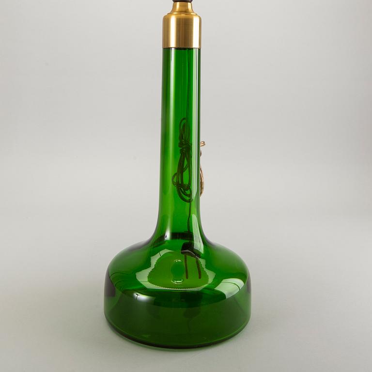 Bordslampa, glas, Holmegaard, Danmark, 1900-talets andra hälft.