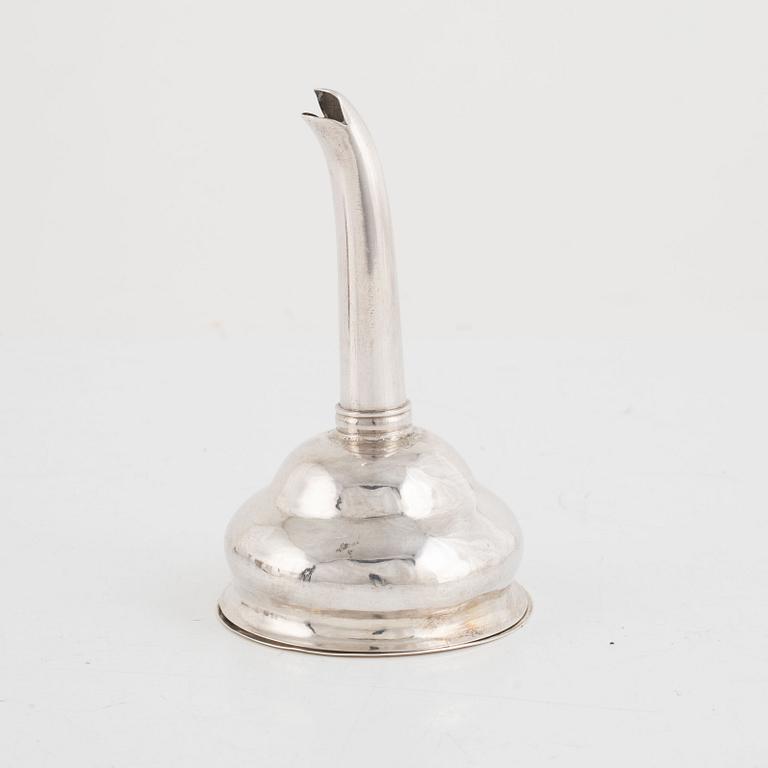 A Swedish Silver Wine Funnel, mark of Johan Petter Grönvall, Stockholm 1840.