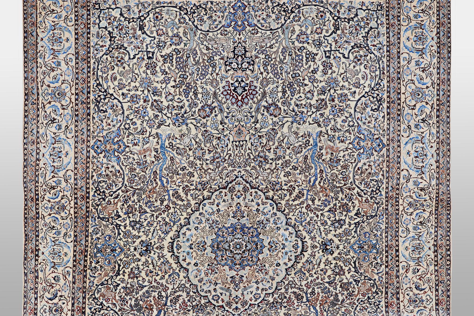 A carpet, Nain, 9 LAA, part silk, ca  484 x 335 cm.