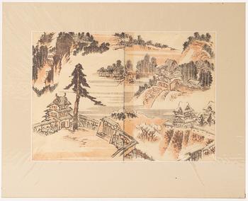 Katsushika Hokusai, after, ten woodblock prints, Japan.