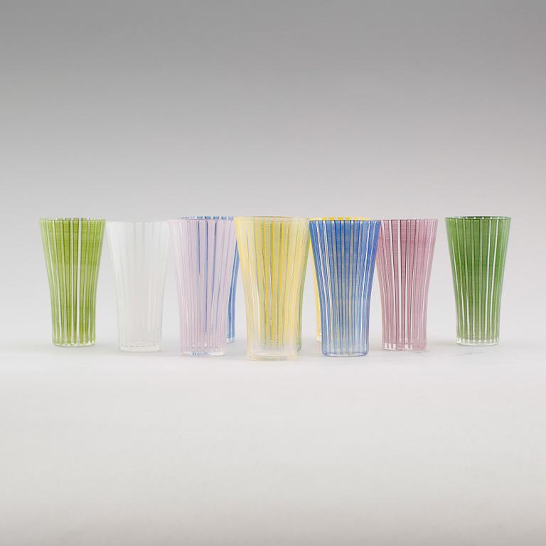 GLAS, 10 st, "Strikt", Bengt Orup, Johansfors, 1950-tal.