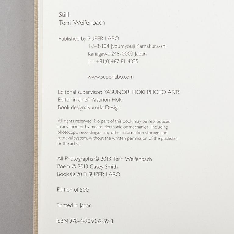 Terri Weifenbach, photo book in limited edition.