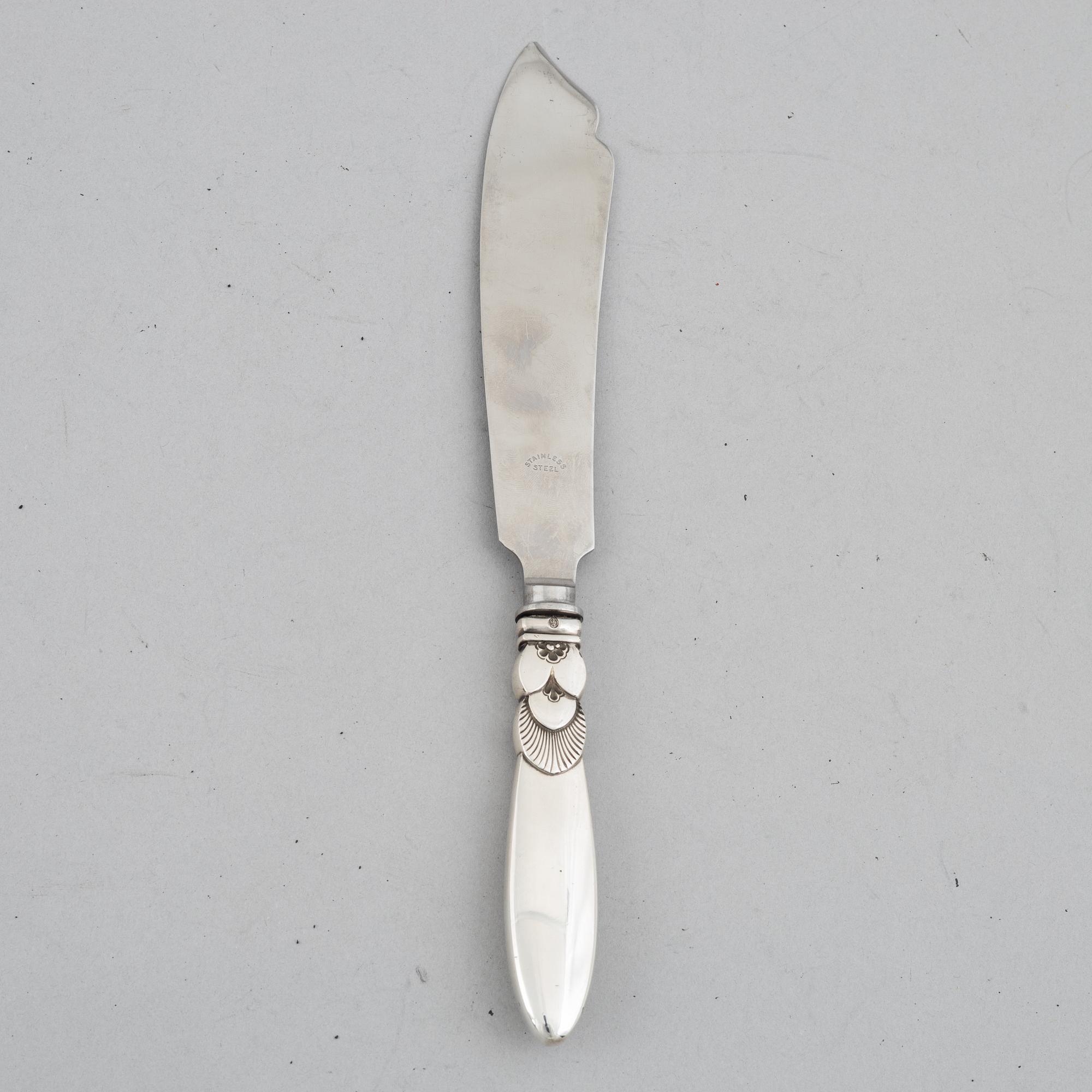 Gundorph Albertus, cake knife, sterling silver, "Cactus" Georg Jensen, Copenhagen, Denmark 1933.