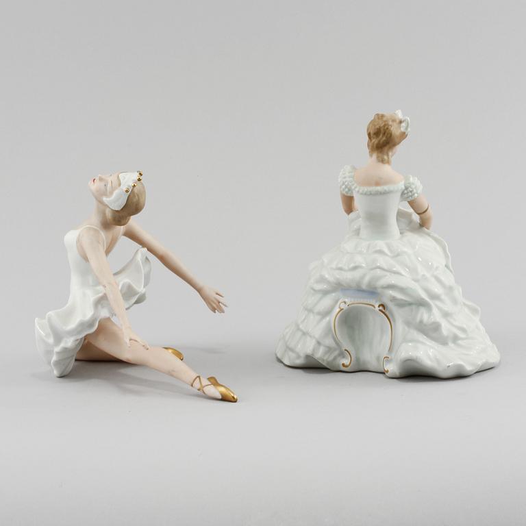 FIGURINER, 2 st, porslin, Wallendorf, tyskland, 1900-tal.