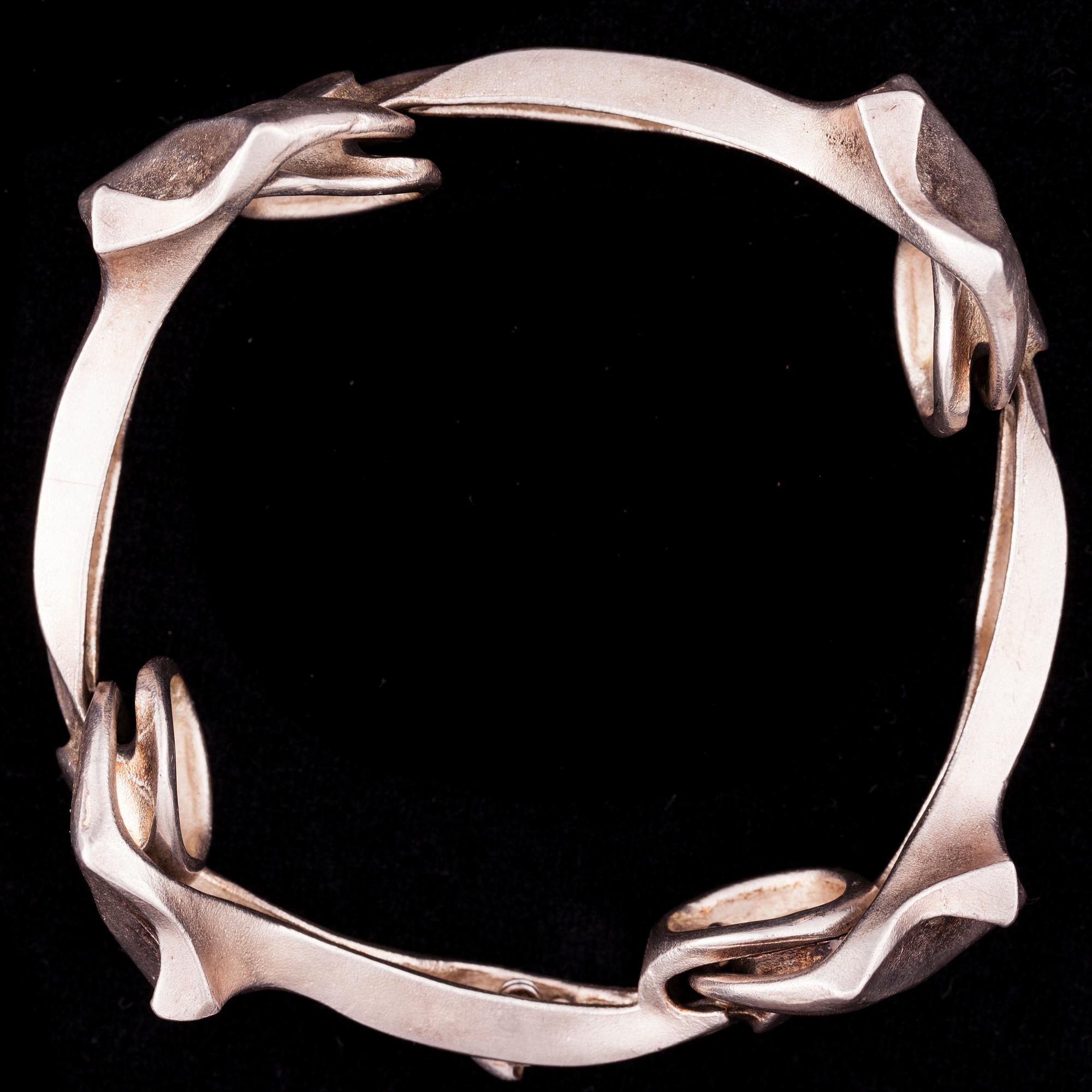 ARMBAND, sterling silver, Björn Weckström Lapponia 1973. Vikt 61 g.