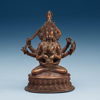 1863. SHIVA, kopparlegering. Brahma/Mahadera, sannolikt Indien/Nepal, sent 1800-tal.