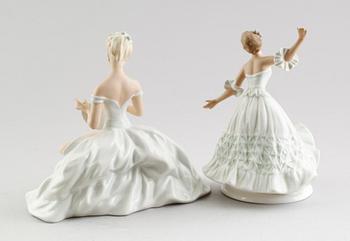 FIGURER, 2 st, porslin, Wallendorf, 1900-talets mitt.