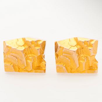 A PAIR OF BJÖRN WECKSTRÖM CUFFLINKS, 14K gold. Lapponia 1968.